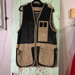 Men's Black and Tan hunting fishing utility vest